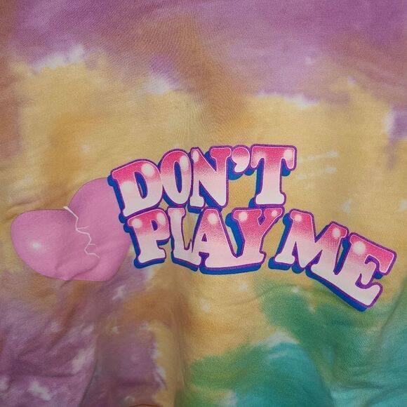 BSR by Samii Ryan Crop Tie Dye "Don't Play Me" Sweatshirt - Picture 2 of 5